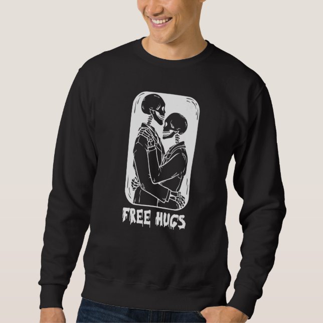 Moletom Free Hugs Kiss Skeleton Men Gay Skeletons Hug (Frente)
