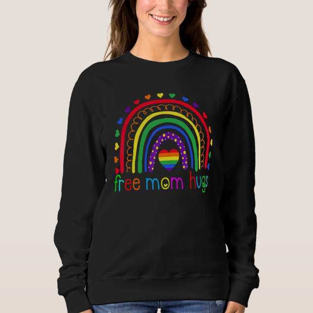 Moletom Free Mom Hugs Lgbt Flag Gay Lesbian Pride Parades  (Frente)