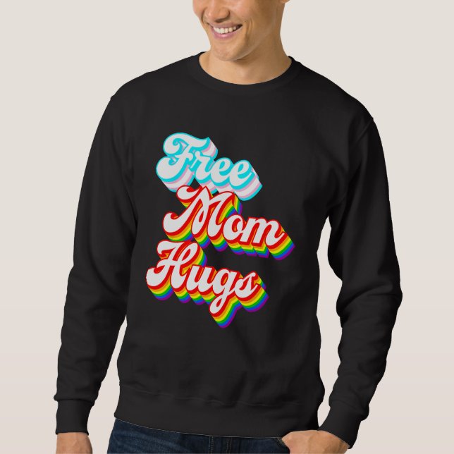 Moletom Free Mom Hugs  LGBTQ+ Trans Rainbow Pride (Frente)