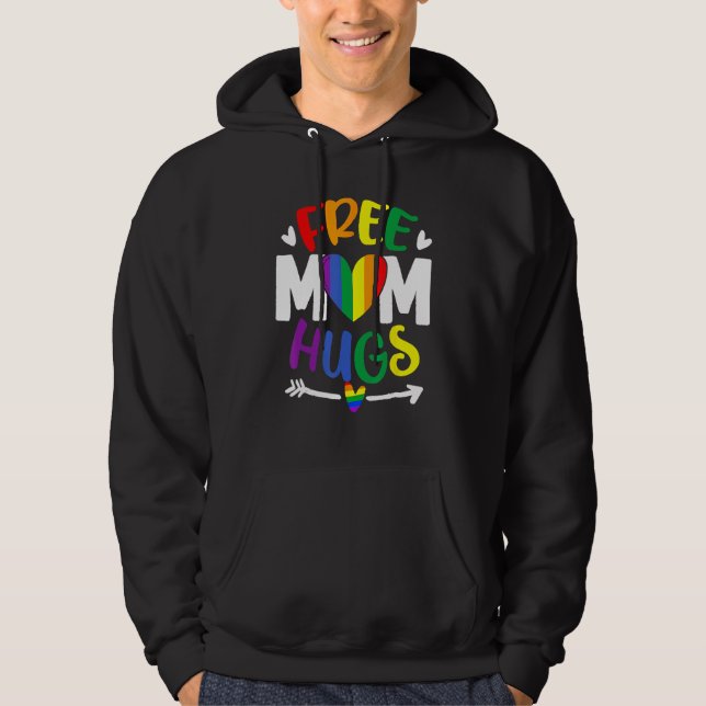 Moletom Free Mom Hugs Rainbow LGBT Lesbian Gay Trans Pride (Frente)