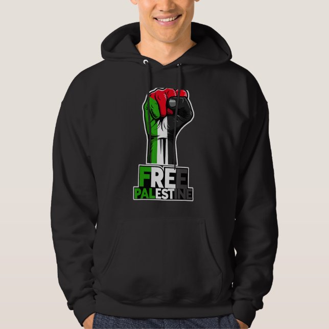 Moletom Free Palestine Flag of Palestine Palestinian fist  (Frente)
