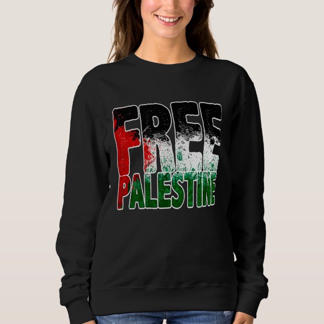 Moletom Free Palestine Gaza Flag Proud Palestine Roots Ara (Frente)