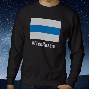 Moletom Free Russia - Inglês - White Blue Flag