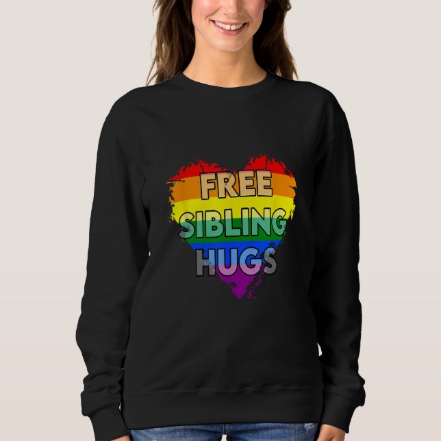 Moletom Free Sibling Hugs Gay Pride LGTB 1 (Frente)