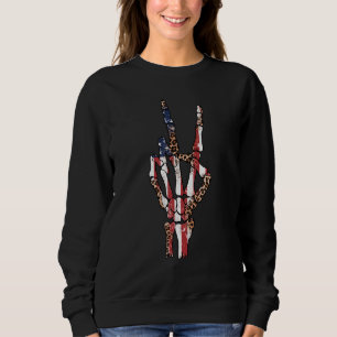 Moletom Freedom Rocks Leopard Red White Skeleton Rock