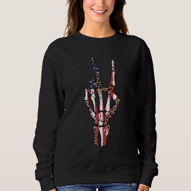 Moletom Freedom Rocks Leopard Red White Skeleton Rock (Frente)