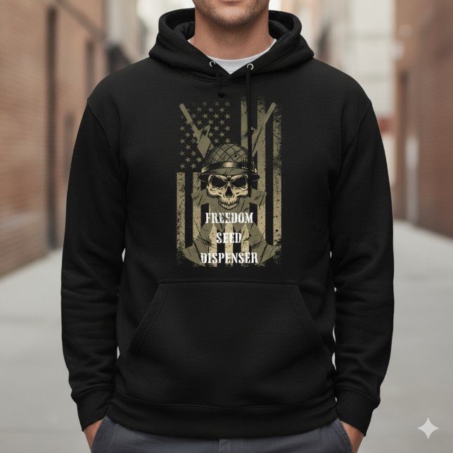 Moletom Freedom Seed Dispenser Patriotic Skull Hoodie (Criador carregado)