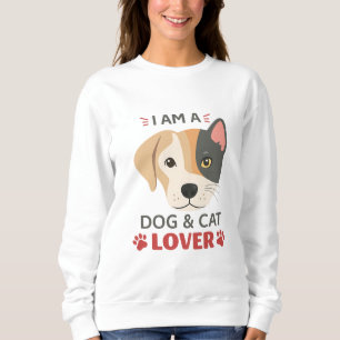 Moletom Freefit EU AMO Um Amante de Cães e Gatos Mulheres