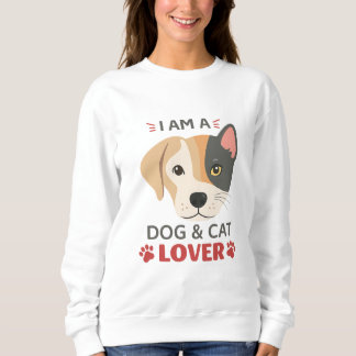 Moletom Freefit EU AMO Um Amante de Cães e Gatos Mulheres