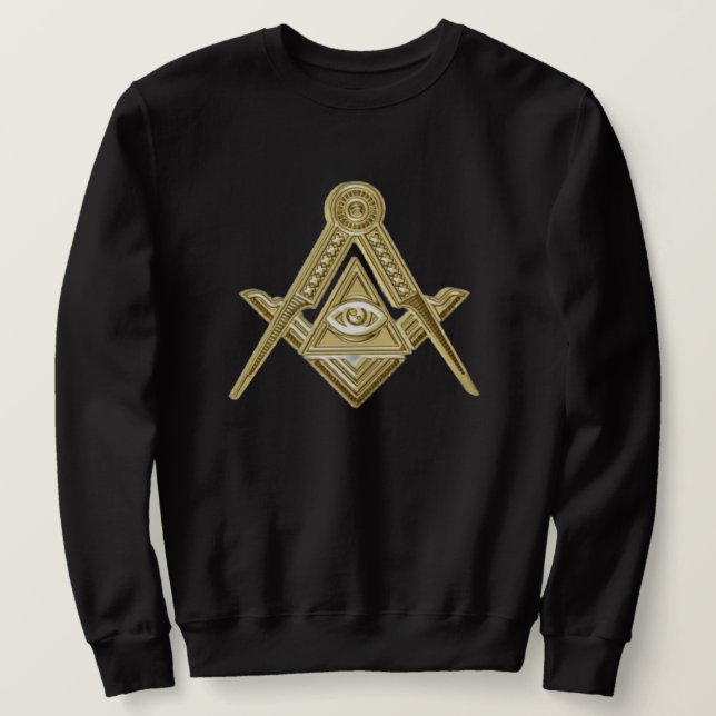 Moletom Freemason Square e Compass Character Masonic Black (Frente do Design)