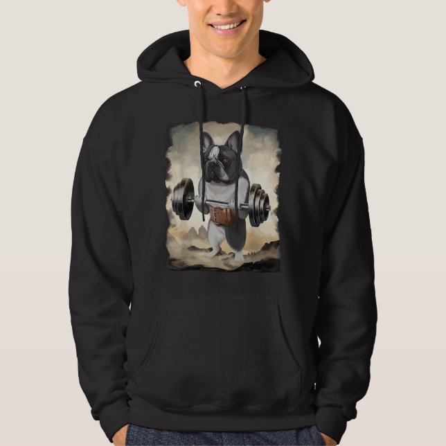 Moletom French Bull Dog Muscle Training Weightlifting  (Frente)