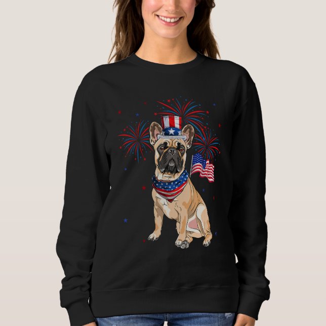 Moletom French Bulldog Costume American Flag 4th Of July F (Frente)