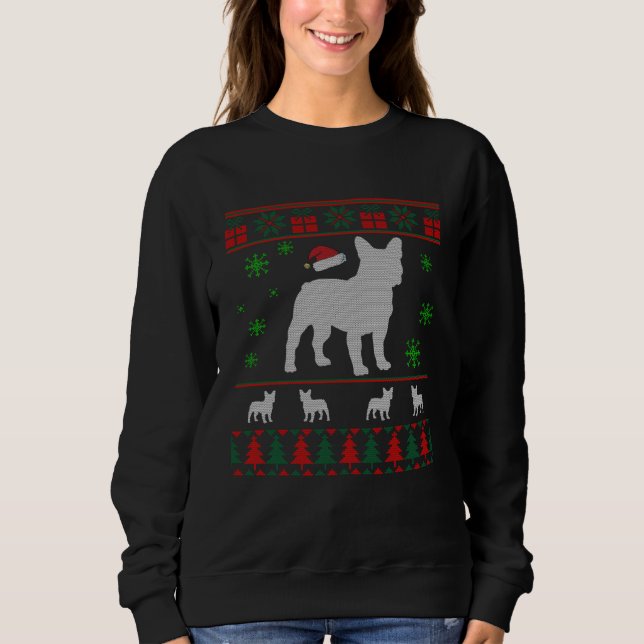 Moletom French Bulldog Dog  Christmas Ugly Christmas Sweat (Frente)
