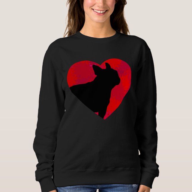 Moletom French Bulldog Frenchie Heart Valentine s Day (Frente)