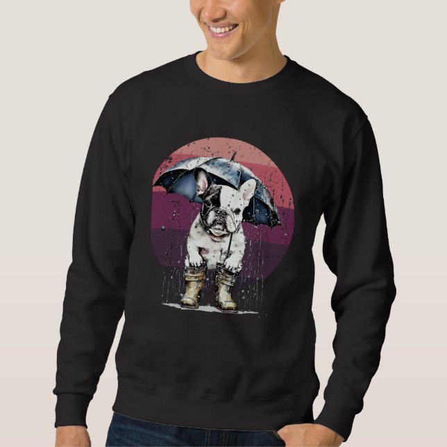Moletom French bulldog in the rain with booties and umbrel (Frente)