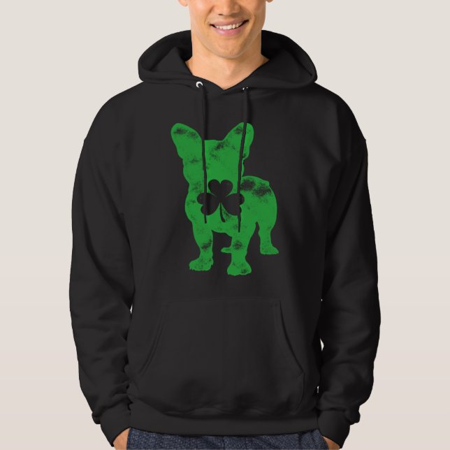 Moletom French Bulldog St Patrick s Day Men Women Shamrock (Frente)