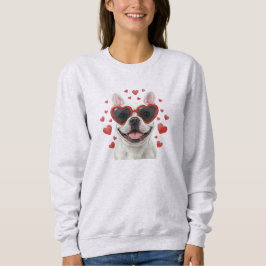 Moletom French Bulldog Valentine Dog Portrait Illustration