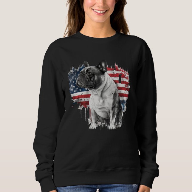 Moletom French Bulldog with the American Flag  1 (Frente)