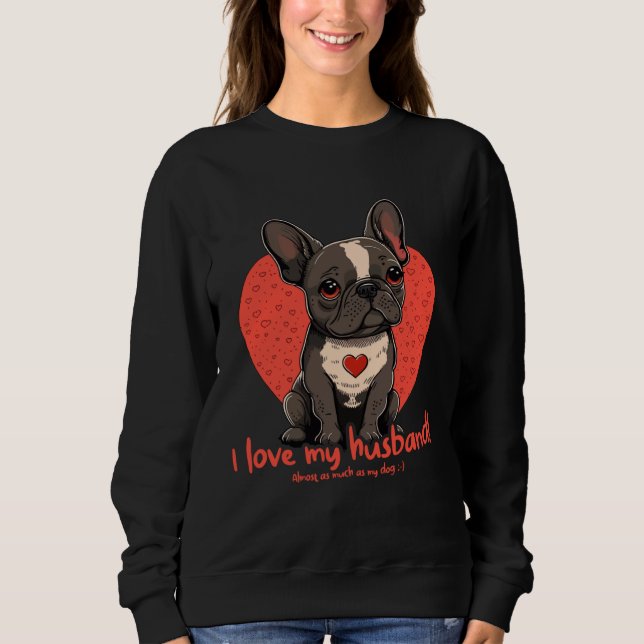 Moletom Frenchbulldog with Heartdecoration  Valentinesday (Frente)