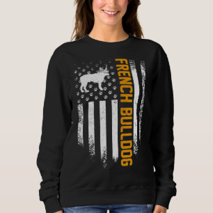 Moletom Frenchie Vintage Usa French Buldog American Flag