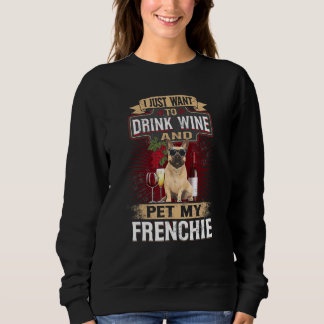 Moletom Frenchie Wine Dog French Bulldog Ideia de Natal