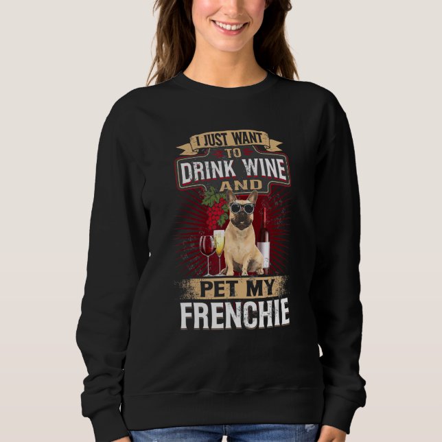 Moletom Frenchie Wine Dog French Bulldog Ideia de Natal (Frente)