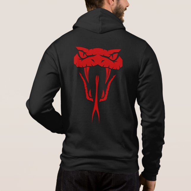 Moletom Frente Cobra Vermelha Extrema Unisex Zip-Up (Verso)
