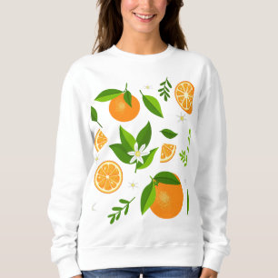 Moletom Fresh oranges with flowers and leaves