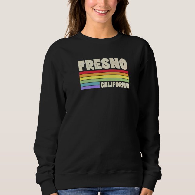 Moletom Fresno California Pride Rainbow Flag Gay Pride Mer (Frente)
