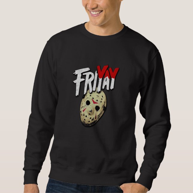 Moletom FRI YAY friyay goth horror fan parody retro hockey (Frente)