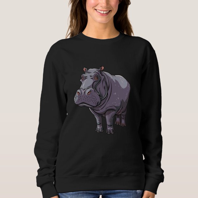 Moletom Friendly Hippopotamus Cartoon Hippo (Frente)
