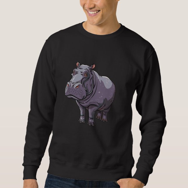 Moletom Friendly Hippopotamus Cartoon Hippo (Frente)