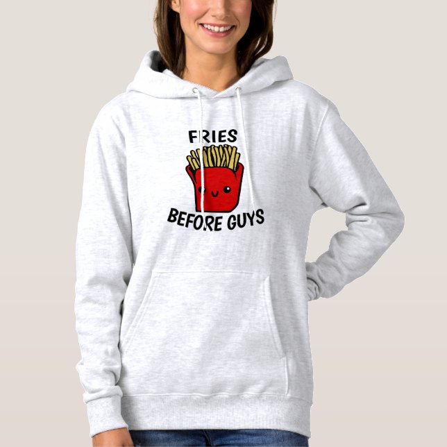 Moletom FRIES ANTES DA CARA Damas Engraçadas T-Shirts (Frente)