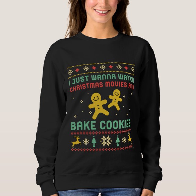 Moletom Frio de Natal Engraçado Fazendo Cookies Baker (Frente)