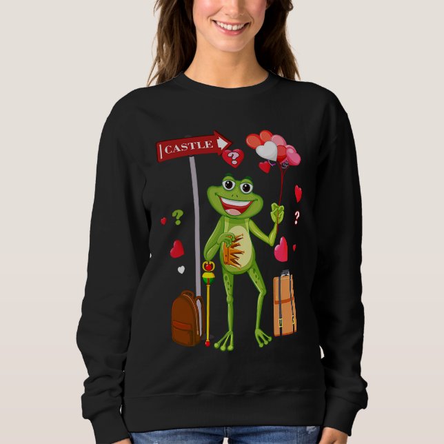 Moletom Frog Valentines day Love for Kids teens Men Women (Frente)