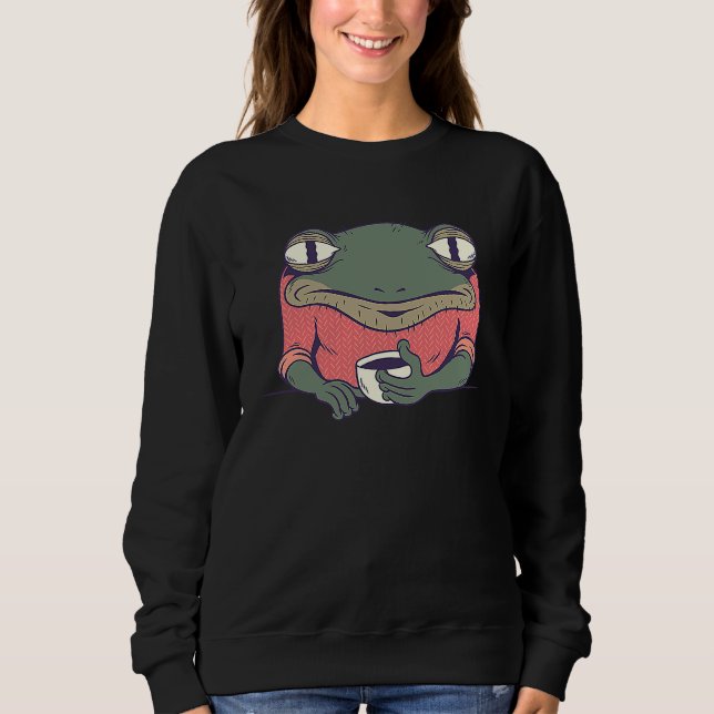 Moletom Frog with Coffee Cute Frogs Drink Coffee amphibian (Frente)