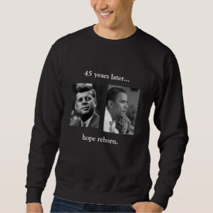 Moletom FRONT/BACK JFK/OBAMA/hope renascido/citações do