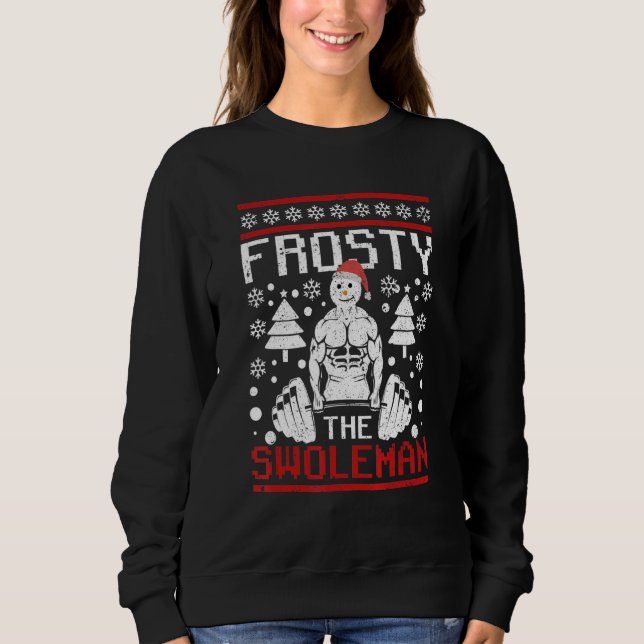 Moletom Frosty The Swoleman Christmas Workout  Snowman Gym (Frente)