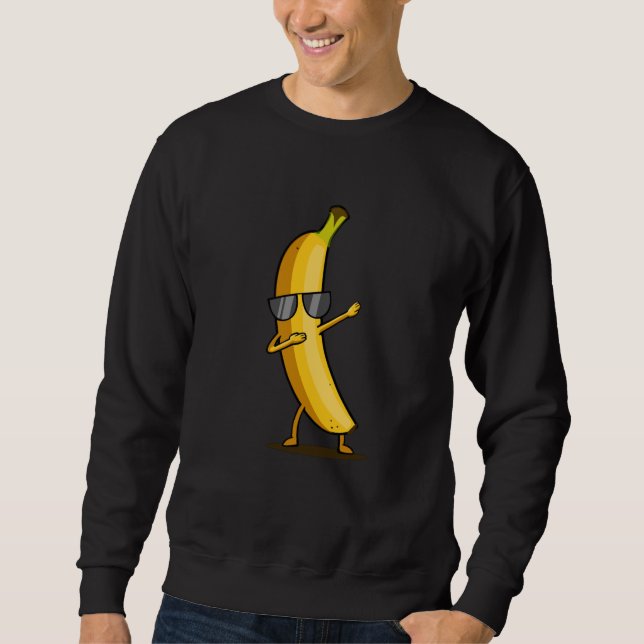 Moletom Fruta de dança engraçada de banana amarela (Frente)