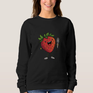 Moletom Fruta de morango bonito em Karaoke Bar Costume par