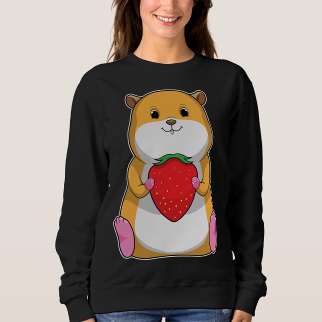 Moletom Fruta de Morango de Hamster (Frente)