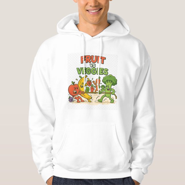 Moletom Fruta vs Veggies - Design de Cartoon Engraçado de  (Frente)