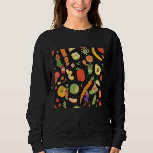 Moletom Frutas Legumes Jardim Banana Abacate Pimentões Mor
