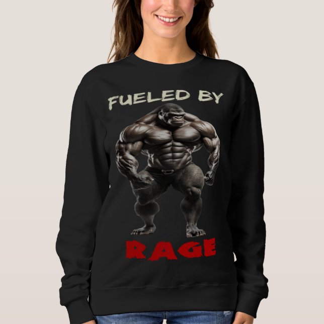 Moletom Fueled By Rage Gorilla Weightlifting Bodybuilding  (Frente)
