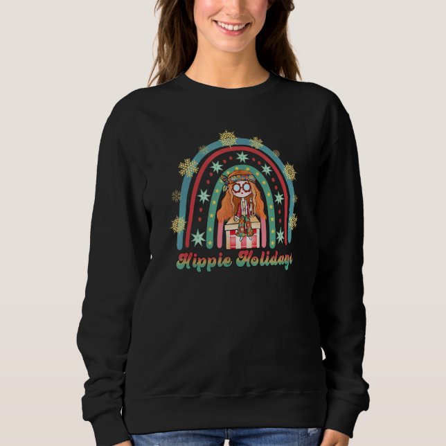 Moletom Fun Christmas Have A Hippie Holidays Retro Christm (Frente)
