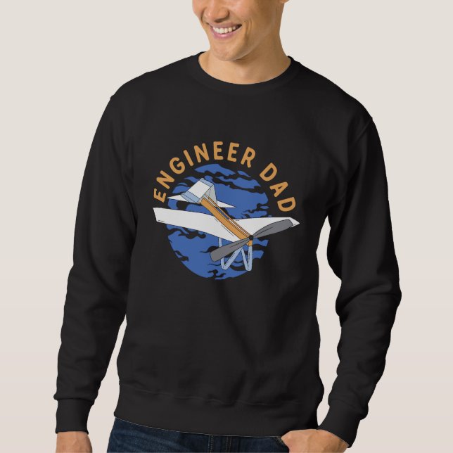Moletom Fun Engineer Dad  Aerospace Engineering  Father Pl (Frente)