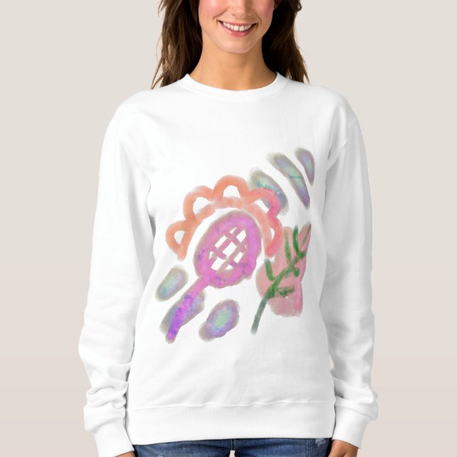 Moletom Funky Abstrato Floral Wearable Art (Frente)