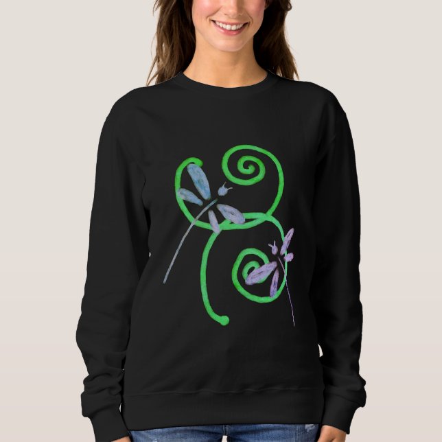 Moletom Funky Dragonflies Abstrato Art para Vestir (Frente)