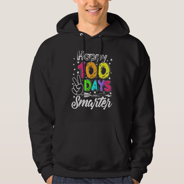 Moletom Funny 100 Days Smarter Happy 100th Day Of School S (Frente)