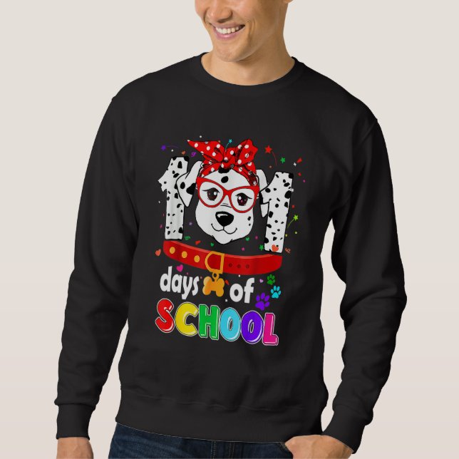 Moletom Funny 101 Days School Dog Lover Students Teachers  (Frente)
